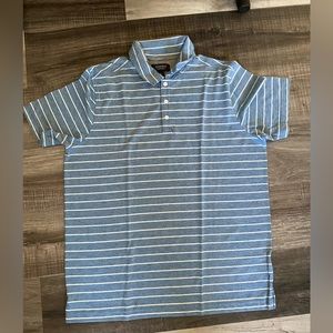 Nordstrom Men's Blue with White Collar Polo Shirt Size Large